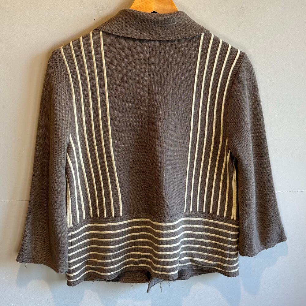 Free People Double Breasted Distressed Sweater Blazer - size Large - Picture 5 of 7